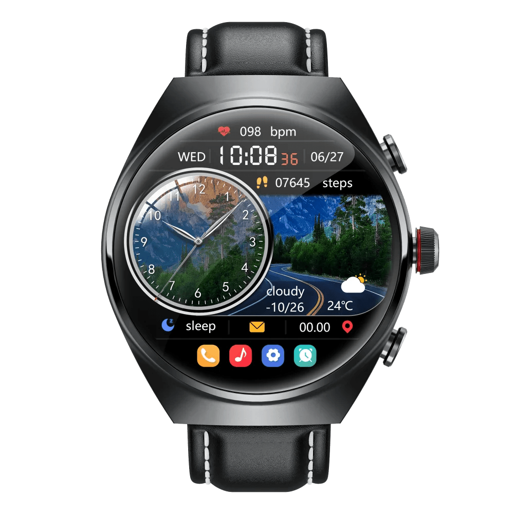 Smart Watch Leather Band with Earbuds 2 in 1 - Rios Future Shop