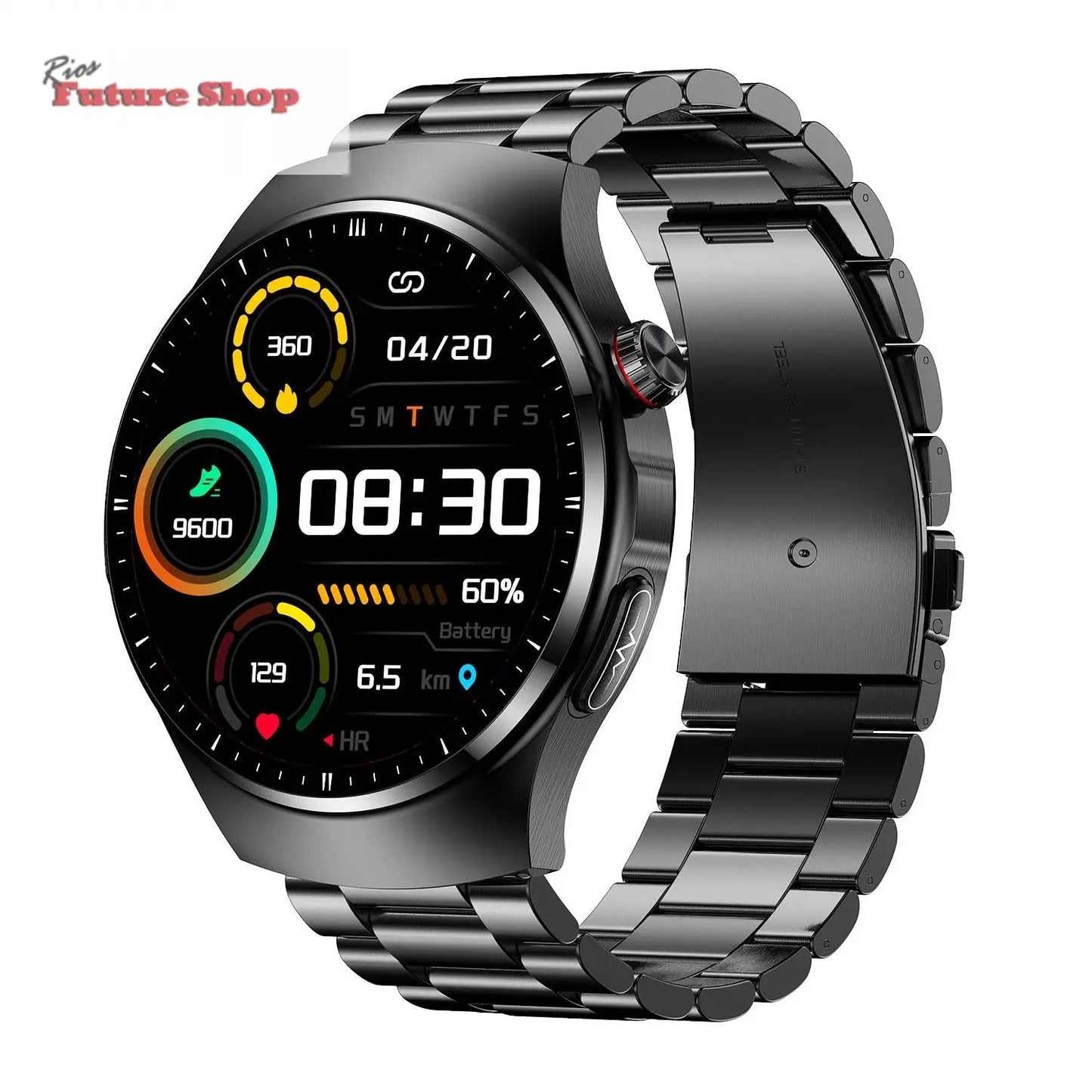 Smart Watch TK25 Bluetooth Call Blood Glucose Uric Acid Blood Lipids Electrocardiogram Body Fat Heart Rate Blood Oxygen Blood Pressure - Rios Future Shop