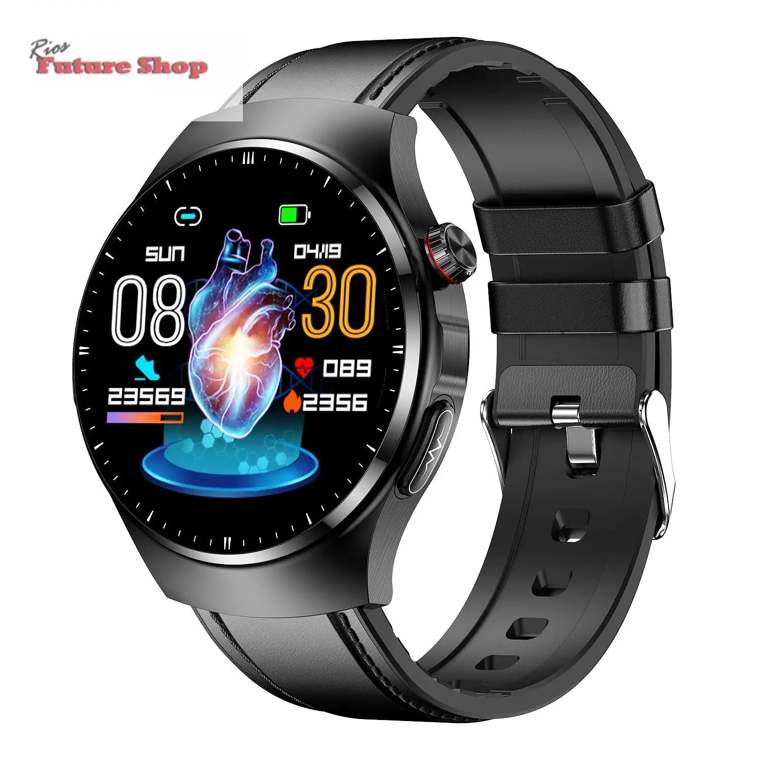 Smart Watch TK25 Bluetooth Call Blood Glucose Uric Acid Blood Lipids Electrocardiogram Body Fat Heart Rate Blood Oxygen Blood Pressure - Rios Future Shop