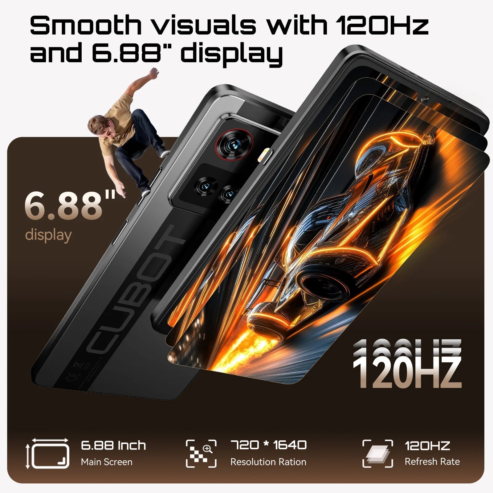 Smartphone 5G Cubot X100, Android 15, Dimensity 7025, 6nm, 2.5GHz,6.88-inch Screen,16GB(8+8),256GB, 64MP Camera, 5100mAh Battery DSersALIEXPRESS