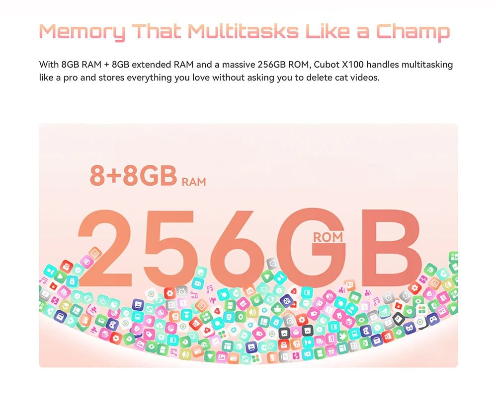 Smartphone 5G Cubot X100, Android 15, Dimensity 7025, 6nm, 2.5GHz,6.88-inch Screen,16GB(8+8),256GB, 64MP Camera, 5100mAh Battery DSersALIEXPRESS
