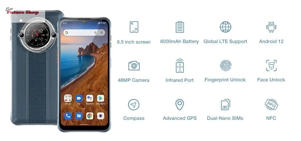 Smartphone Android 12 Unlock 4GB 64GB 20W Fast Charging Dual Screen - Rios Future Shop