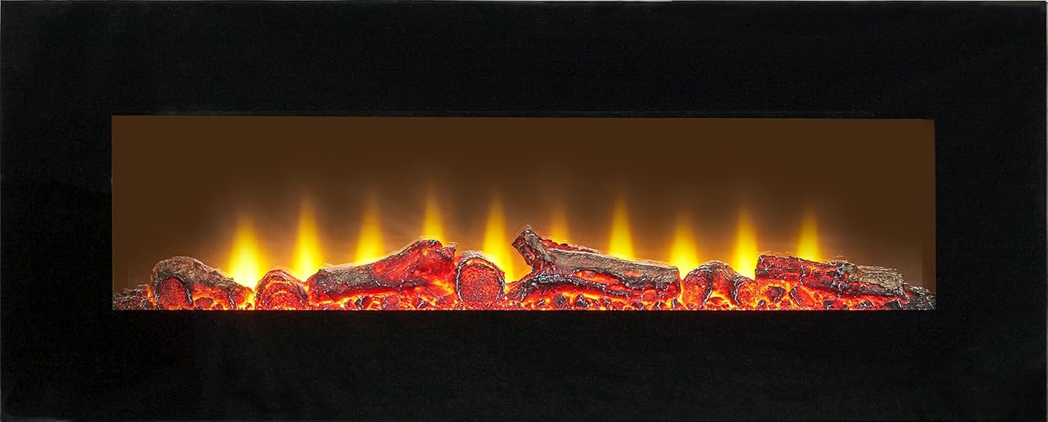 Sureflame WM-9331 - Chimenea eléctrica de pared con mando a distancia (107 cm), color negro