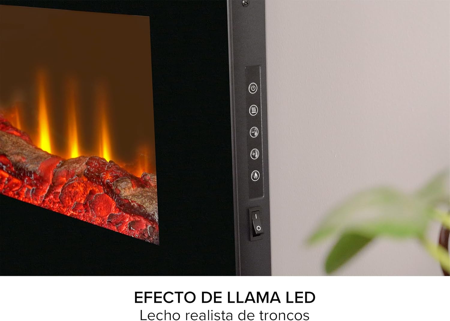 Sureflame WM-9331 - Chimenea eléctrica de pared con mando a distancia (107 cm), color negro