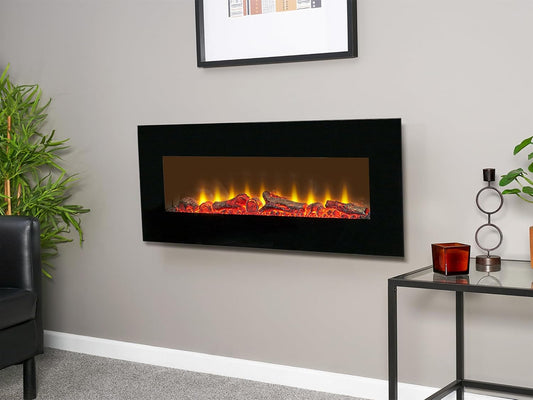 Sureflame WM-9331 - Chimenea eléctrica de pared con mando a distancia (107 cm), color negro