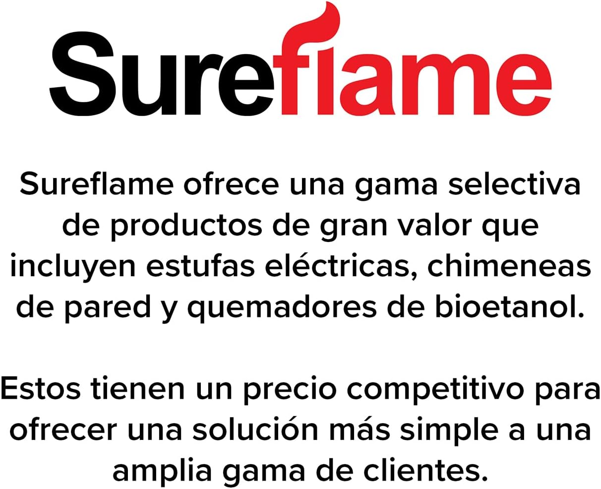 Sureflame WM-9331 - Chimenea eléctrica de pared con mando a distancia (107 cm), color negro