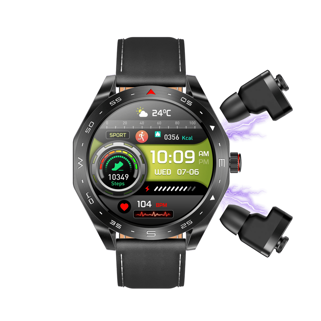 T95 Smart Watch With Earbuds TWS 2 in 1 - Rios Future Shopsmartwatches191288010:-11Black Leather