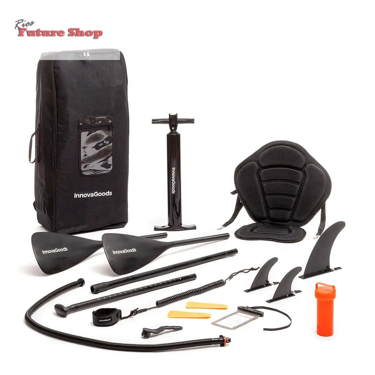 Tabla de Paddle Surf Hinchable 2 en 1 con Asiento y Accesorios Siros InnovaGoods 10'5" 320 cm - Rios Future Shop