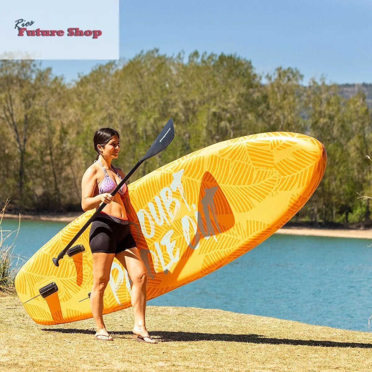 Tabla de Paddle Surf Hinchable 2 en 1 con Asiento y Accesorios Siros InnovaGoods 10'5" 320 cm - Rios Future Shop