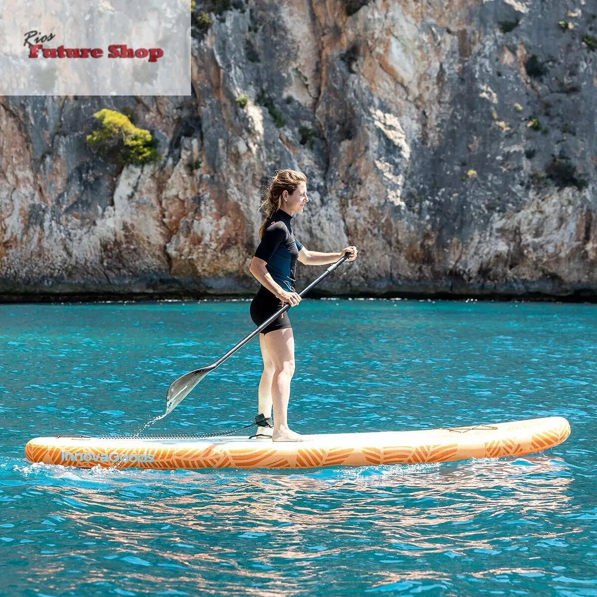 Tabla de Paddle Surf Hinchable 2 en 1 con Asiento y Accesorios Siros InnovaGoods 10'5" 320 cm - Rios Future Shop