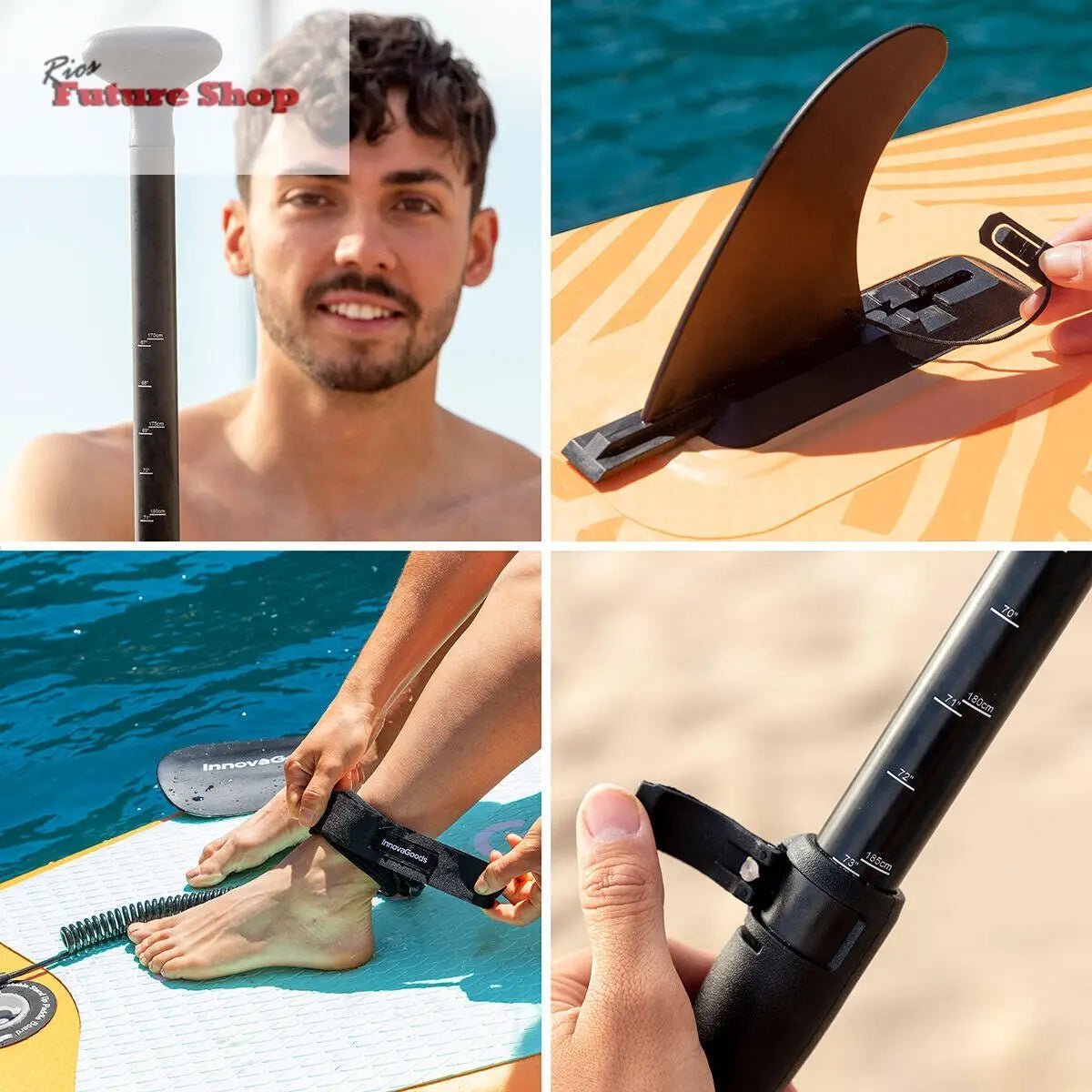 Tabla de Paddle Surf Hinchable 2 en 1 con Asiento y Accesorios Siros InnovaGoods 10'5" 320 cm - Rios Future Shop