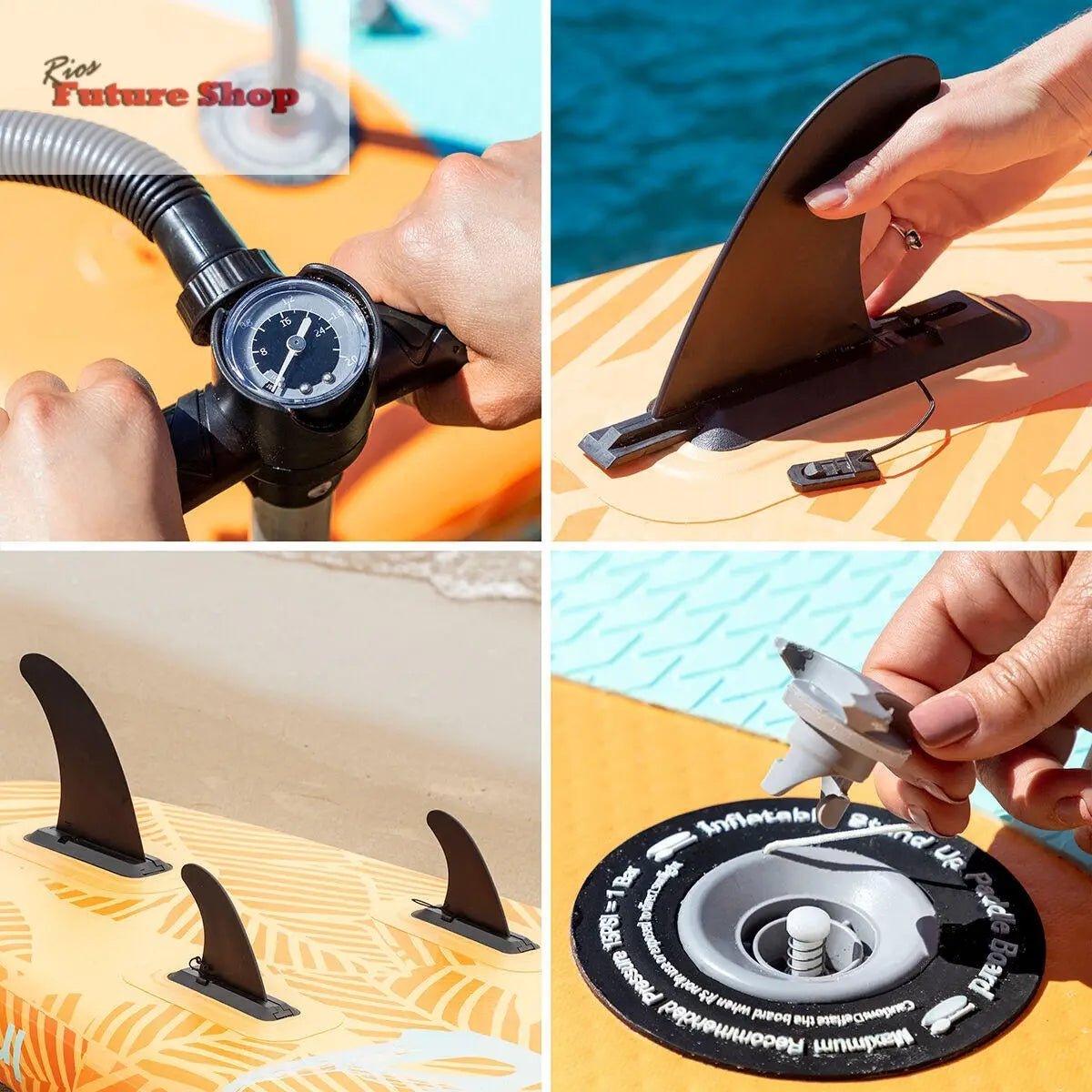 Tabla de Paddle Surf Hinchable 2 en 1 con Asiento y Accesorios Siros InnovaGoods 10'5" 320 cm - Rios Future Shop