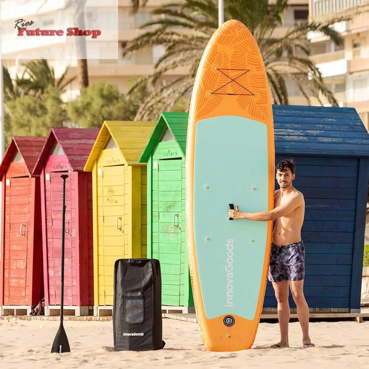 Tabla de Paddle Surf Hinchable 2 en 1 con Asiento y Accesorios Siros InnovaGoods 10'5" 320 cm - Rios Future Shop
