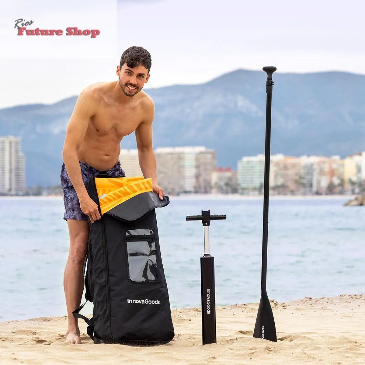 Tabla de Paddle Surf Hinchable 2 en 1 con Asiento y Accesorios Siros InnovaGoods 10'5" 320 cm - Rios Future Shop