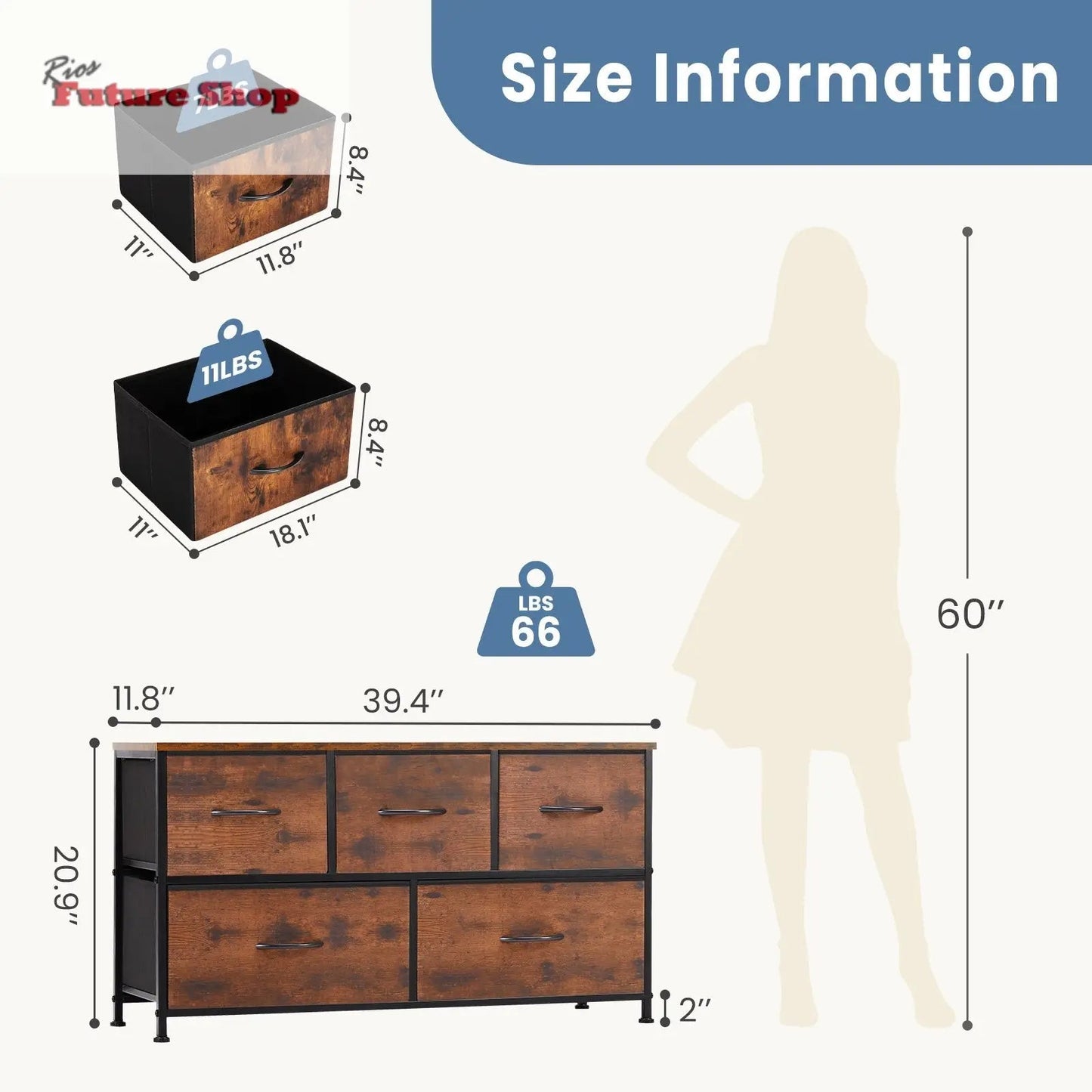 Tall Dressing Table Cloth Storage Tower - Rios Future Shop