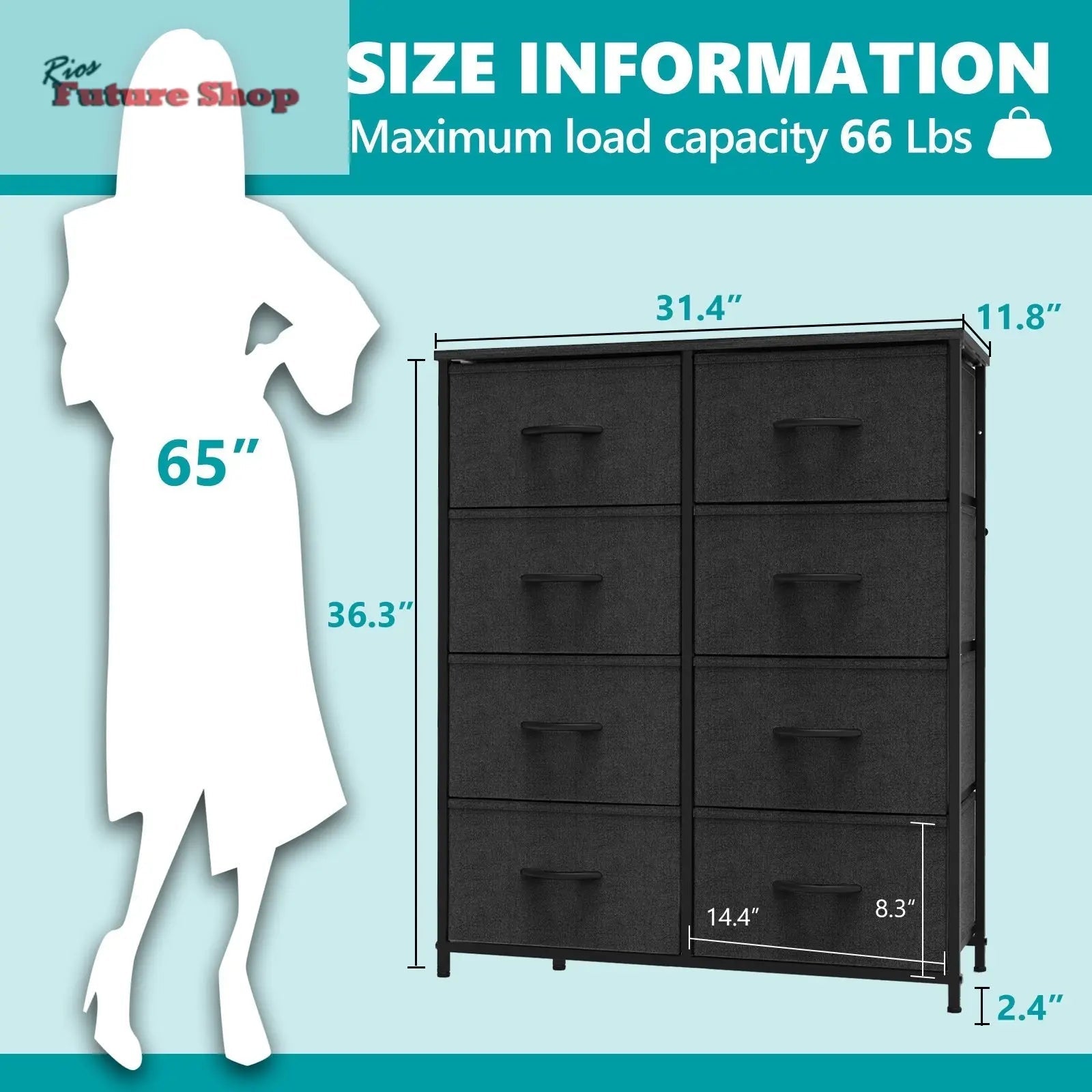 Tall Dressing Table Cloth Storage Tower - Rios Future Shop