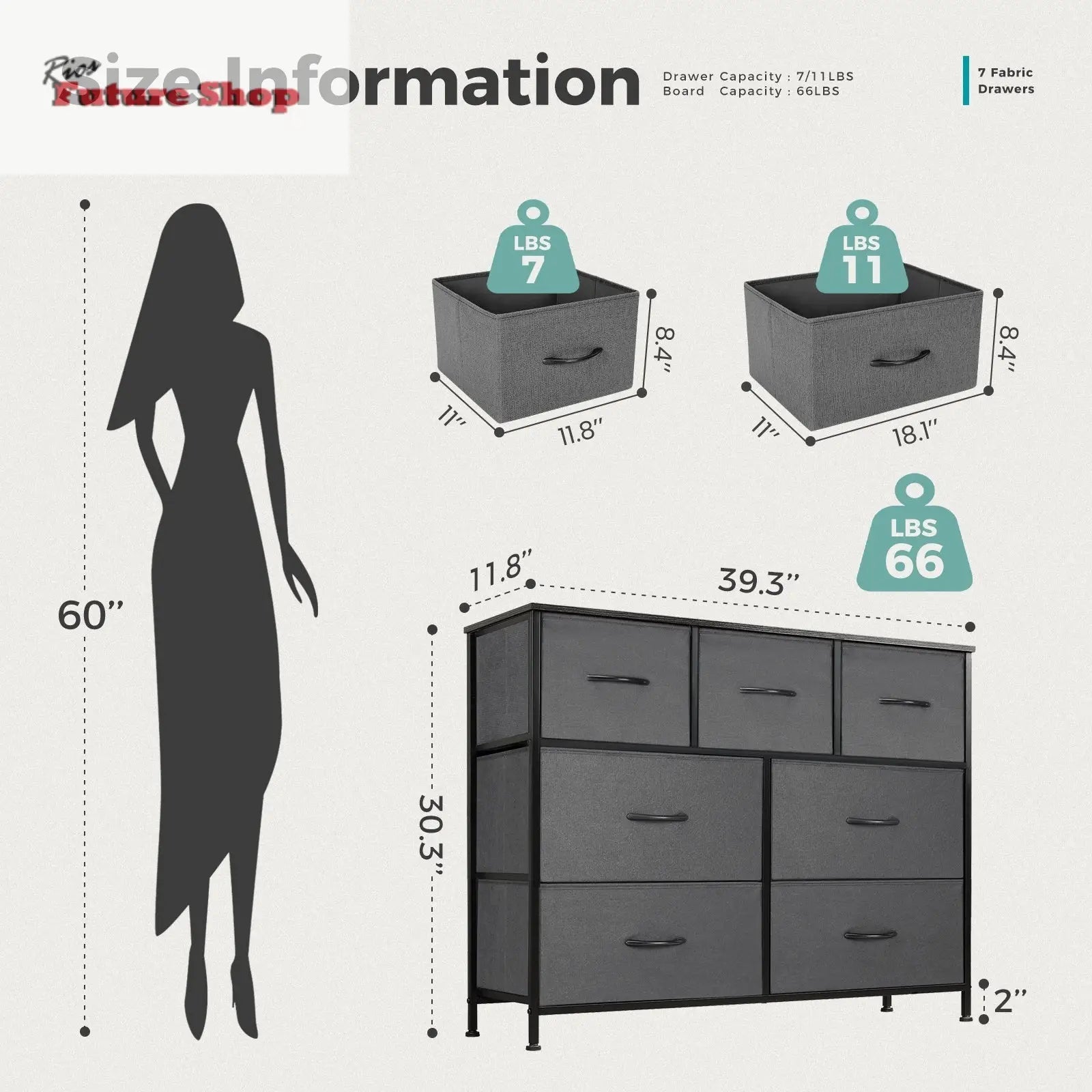 Tall Dressing Table Cloth Storage Tower - Rios Future Shop