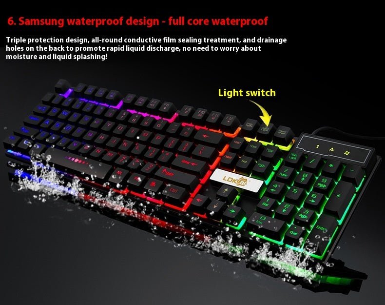 Teclado Gaming, cabo USB brilhante, teclado para jogos - Rios Future Shop