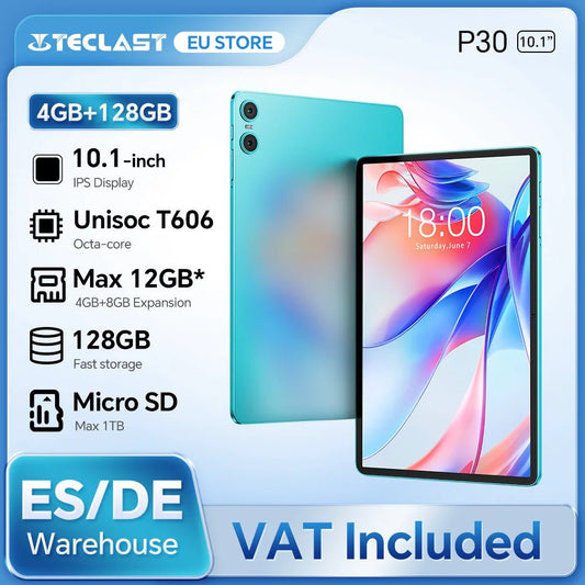 Teclast P30 Android 14 Tablet, 10.1 Inch, up to 12Gb Ram, 128Gb Rom, 1280X800 Ips, Unisoc T606, 8 Cores, 6000 Mah DSersALIEXPRESS