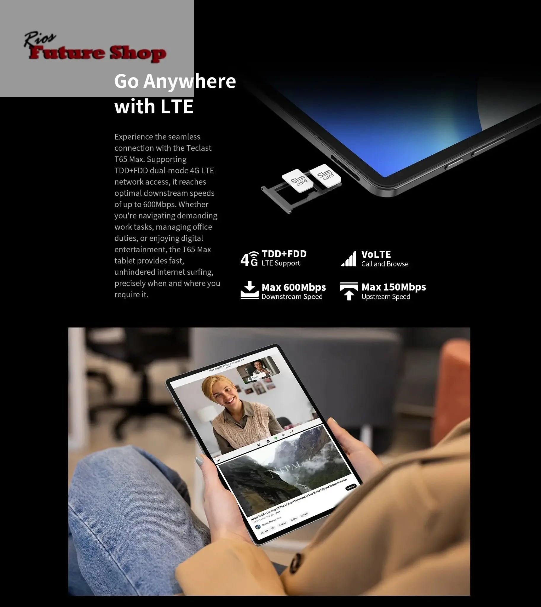 Teclast T65 Max 13" HD Display Android 14 Tablet - Rios Future Shop