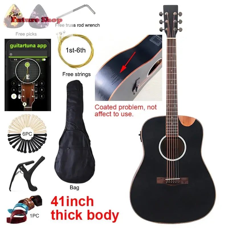 Thin Body Acoustic Electric Guitar - Rios Future Shop