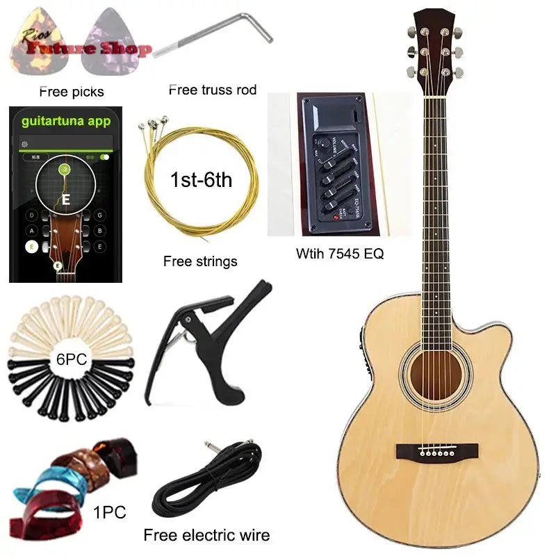 Thin Body Acoustic Electric Guitar - Rios Future Shop
