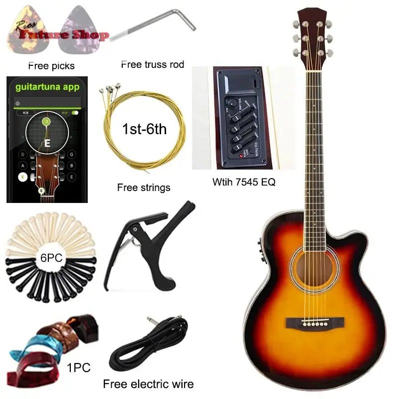 Thin Body Acoustic Electric Guitar - Rios Future Shop