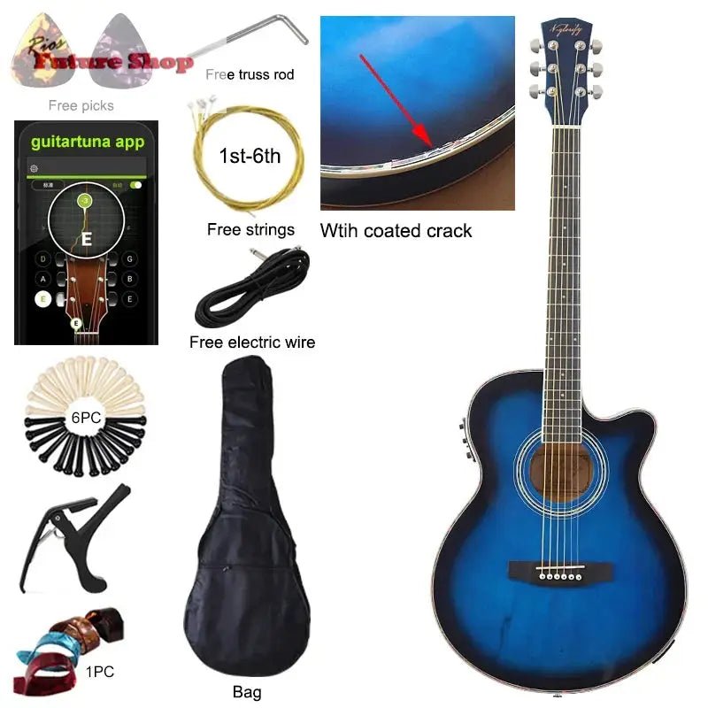 Thin Body Acoustic Electric Guitar - Rios Future Shop