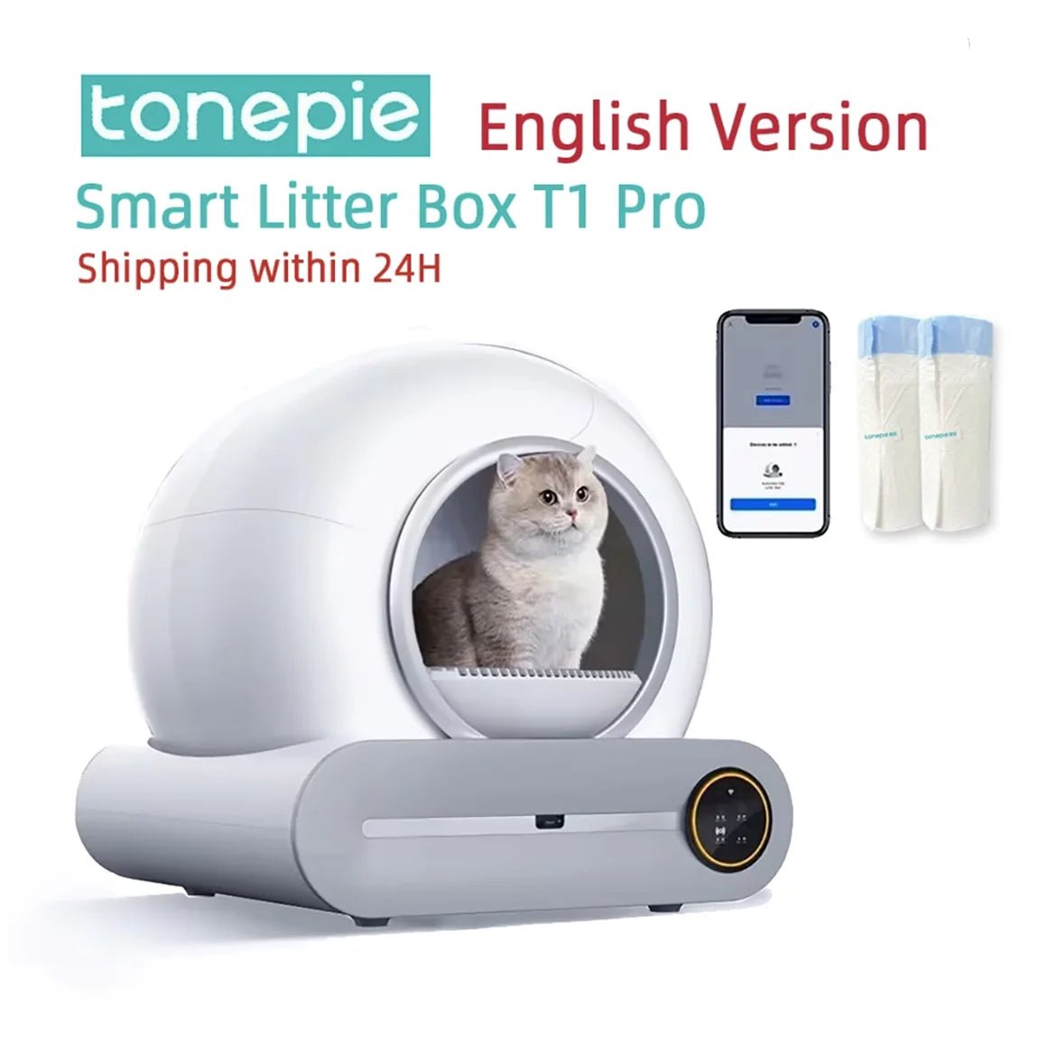 Tonepie 65L Automatic Smart Cat Litter Box Self Cleaning - Rios Future Shop