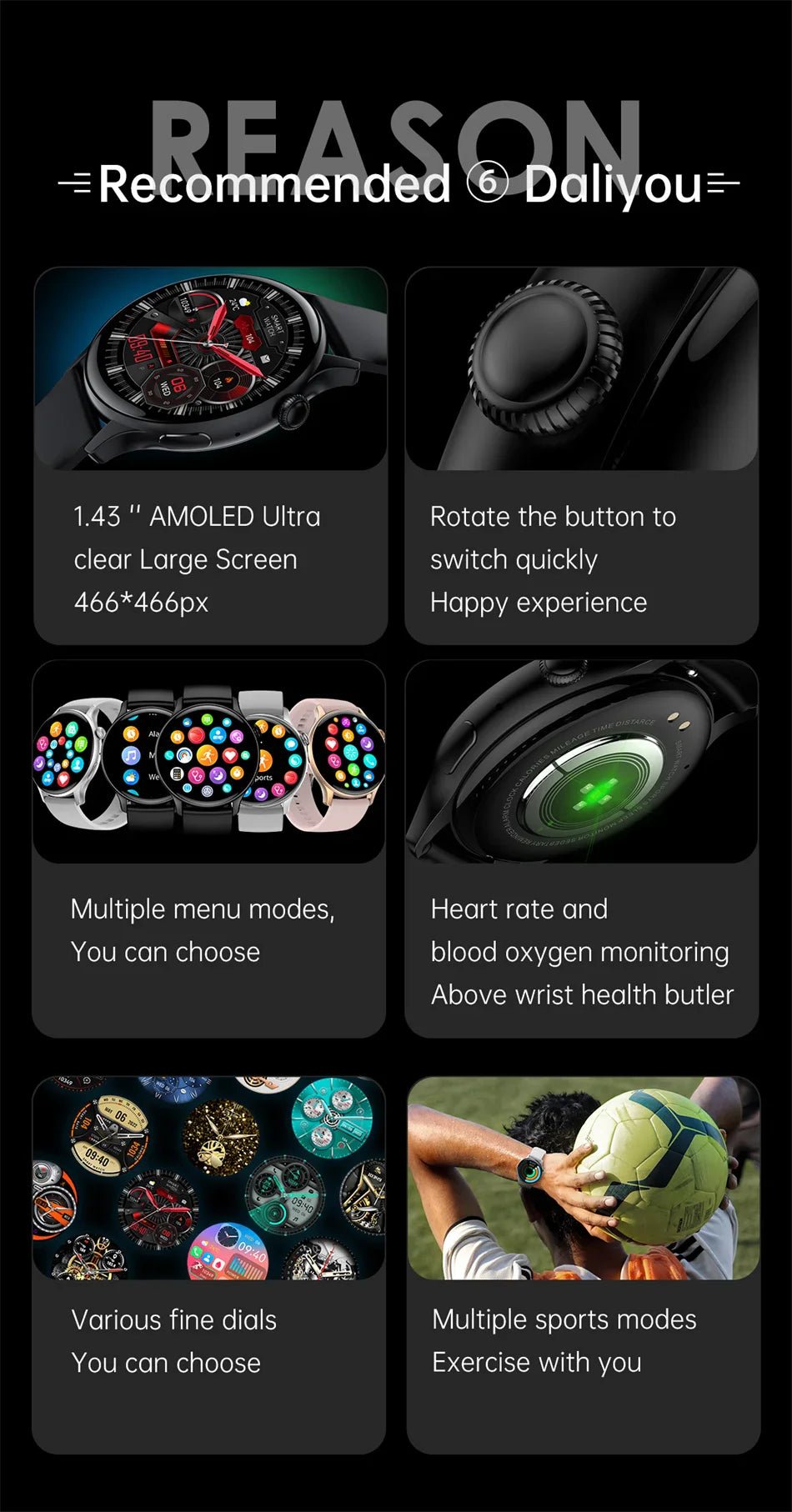 True AMOLED Sports Smart Watch - Rios Future Shop