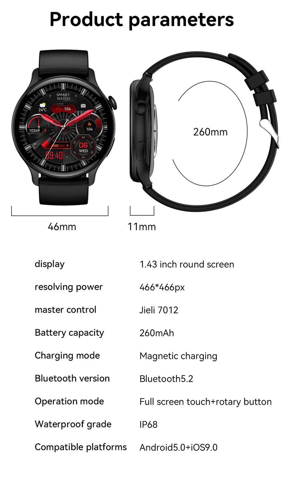 True AMOLED Sports Smart Watch - Rios Future Shop