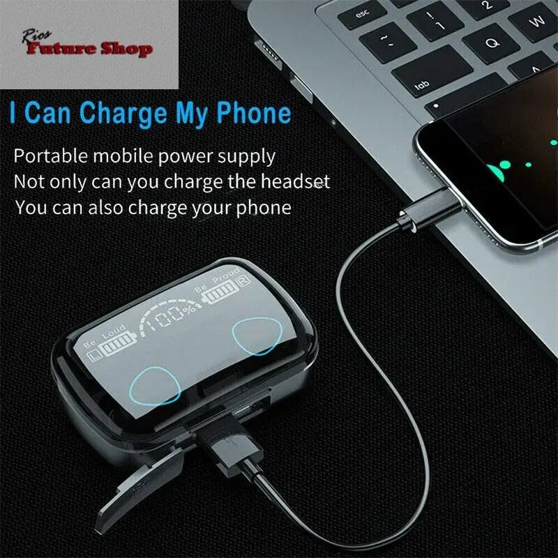 TWS Wireless 5.1 Waterproof Bluetooth Sports Waterproof Earphones - Rios Future Shop