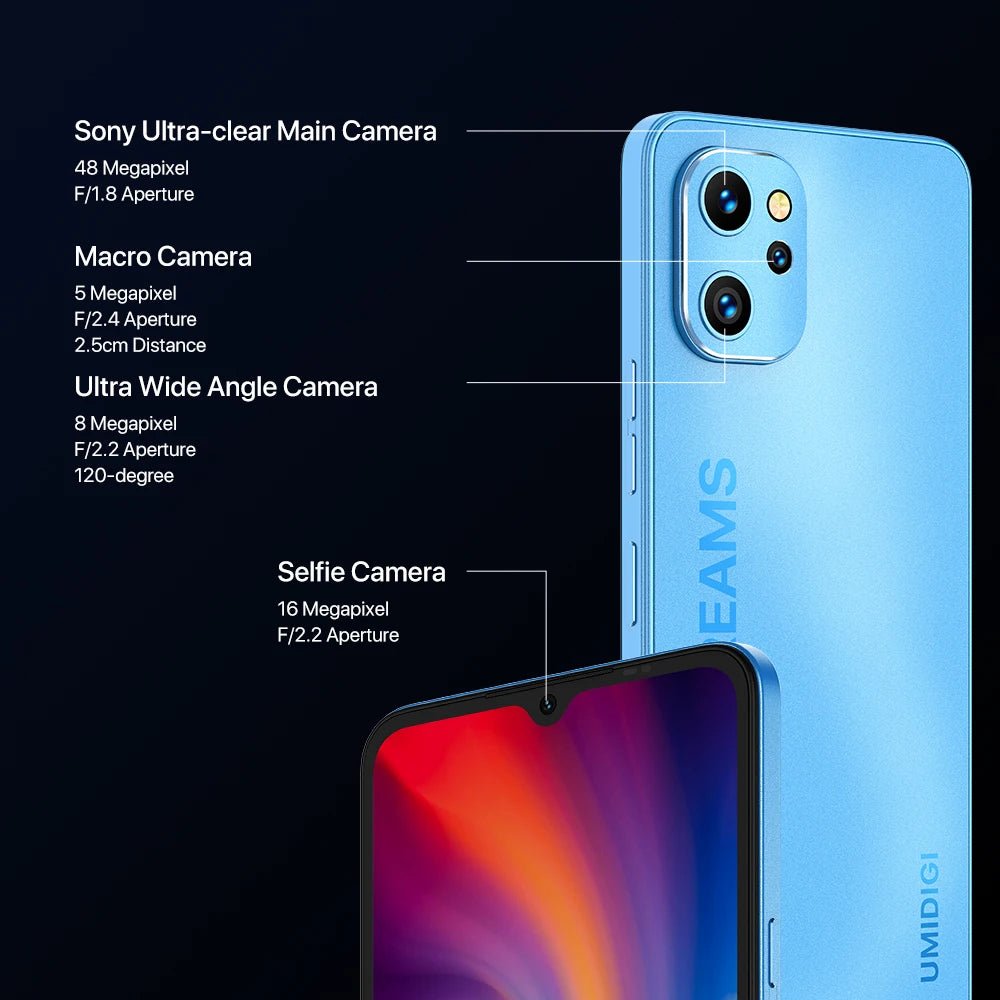 UMIDIGI A13 Pro Android Smartphone NFC 48MP AI Triple Camera 6GB 128GB 6.7" Full Display 5150mAh Global Version Cellphone - Rios Future Shop