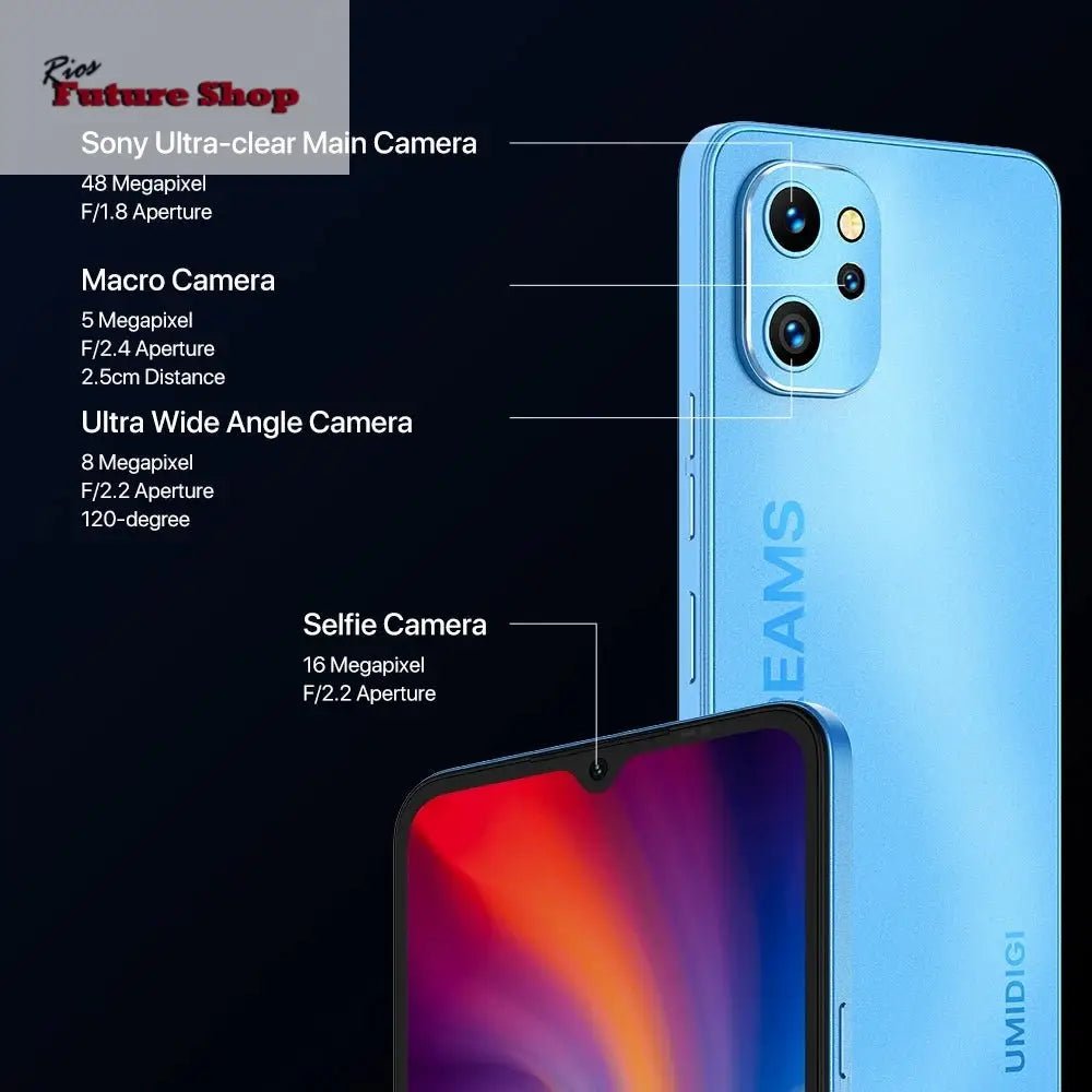 UMIDIGI A13 Pro Android Smartphone NFC 48MP AI Triple Camera 6GB 128GB 6.7" Full Display 5150mAh Global Version Cellphone - Rios Future Shop
