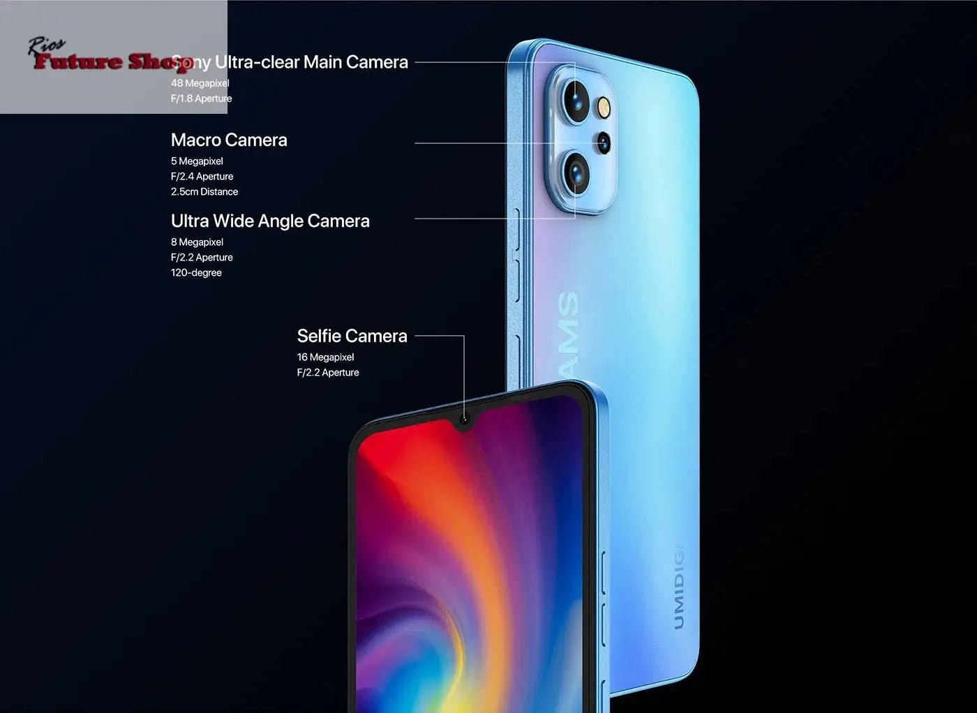 UMIDIGI A13 Pro Android Smartphone NFC 48MP AI Triple Camera 6GB 128GB 6.7" Full Display 5150mAh Global Version Cellphone - Rios Future Shop