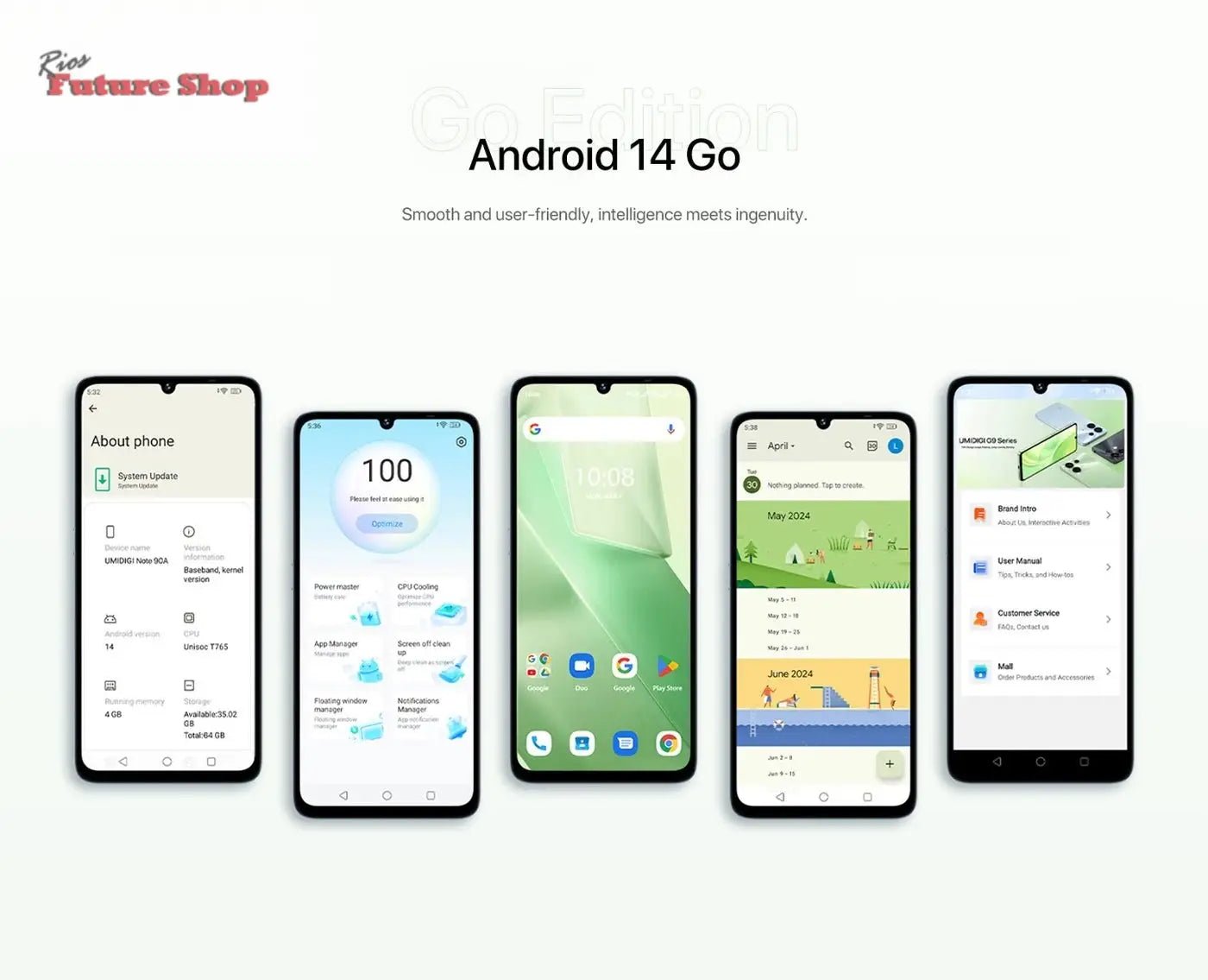 UMIDIGI G9A Android 14 Smartphone Octa - core 13MP Camera 64GB 6.75” Water Drop HD+ 5000mAh Battery Dual SIM Card Cellphone - Rios Future Shop