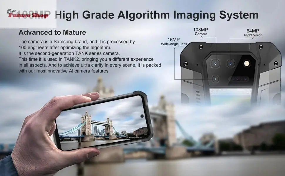 Unihertz 8849 tank 2 waterproof projector smartphone 24GB 512GB Rugged Cellphone 64MP Super night vision 15500mAh phone - Rios Future Shop