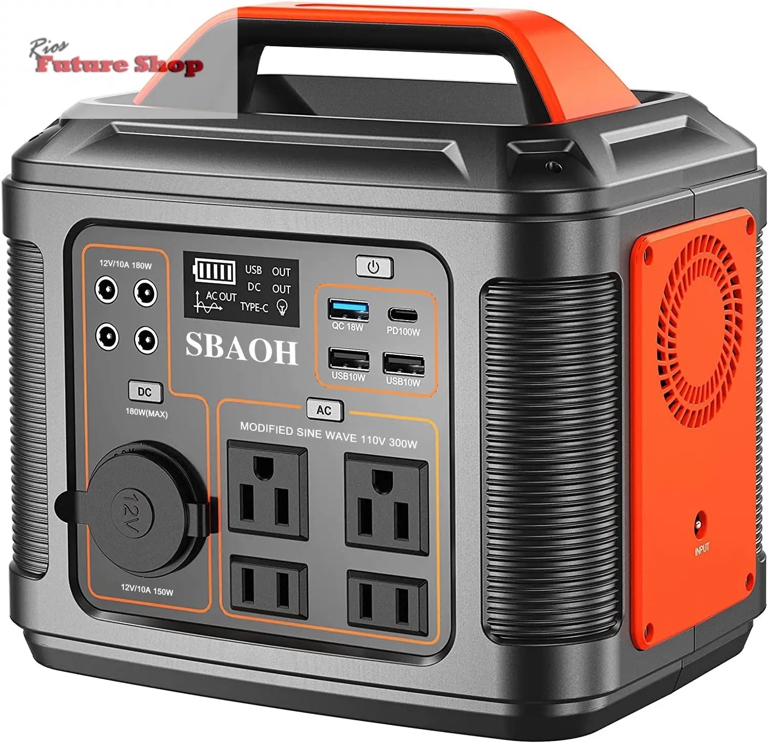 US Plug Portable Power Station P302,300W 296Wh Backup Lithium Battery - Rios Future Shop
