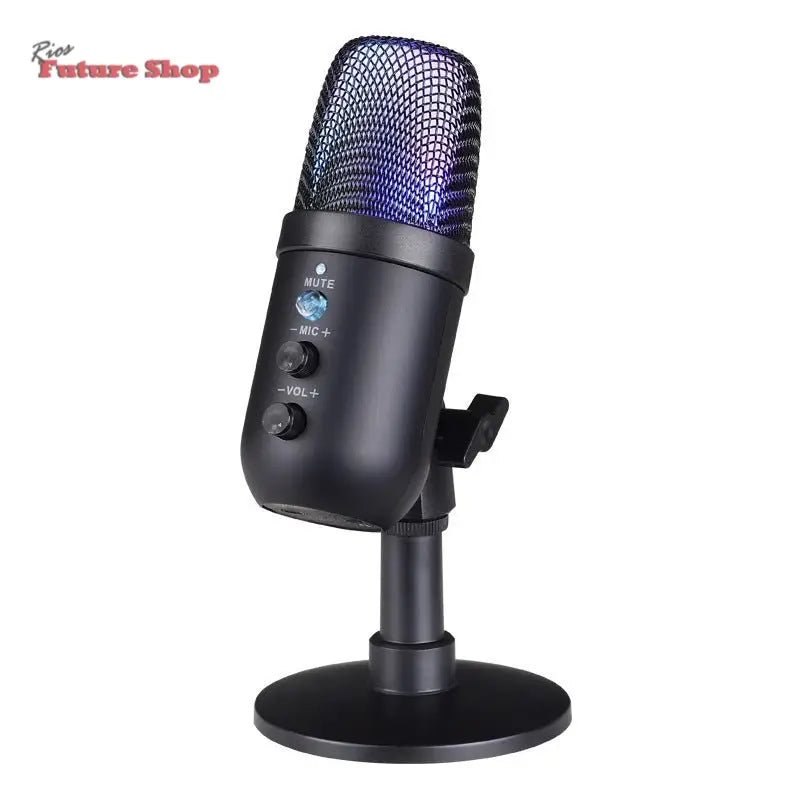 USB Microphone RGB Mobile Phone Computer Live Karaoke E-sports Games Microphone - Rios Future Shop