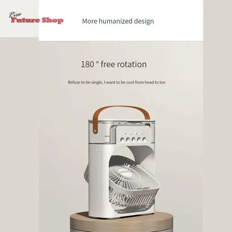 Ventilador de Aire Frío con Pulverizadores de Agua y Luz RGB - Rios Future Shop