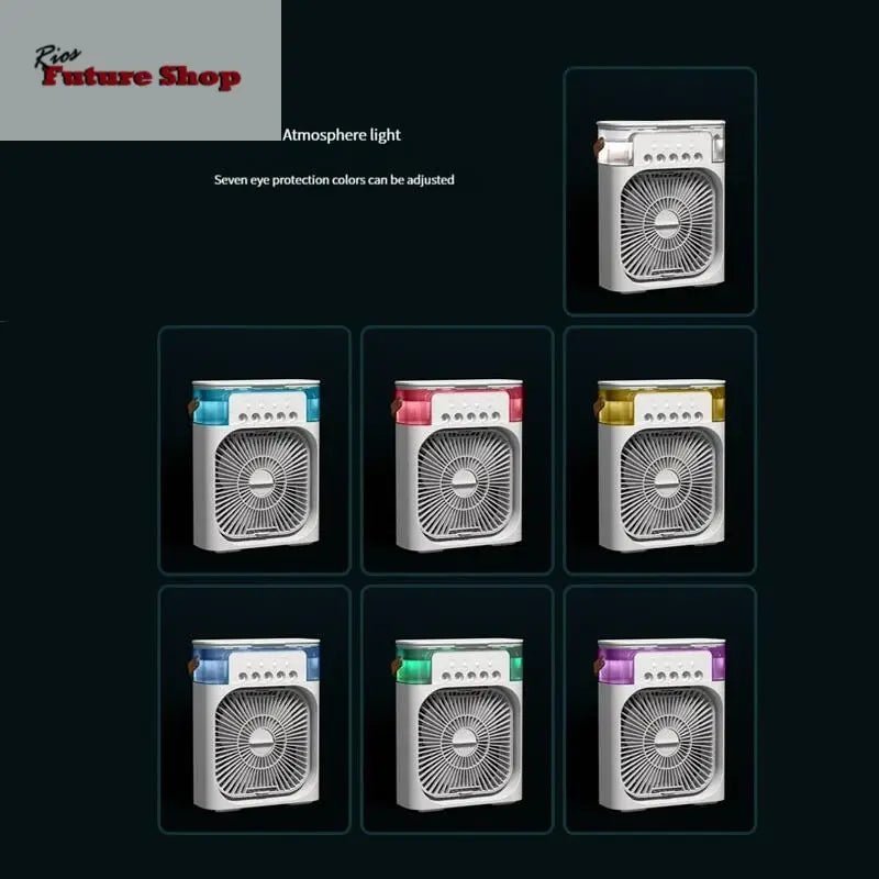 Ventilador de Aire Frío con Pulverizadores de Agua y Luz RGB - Rios Future Shop