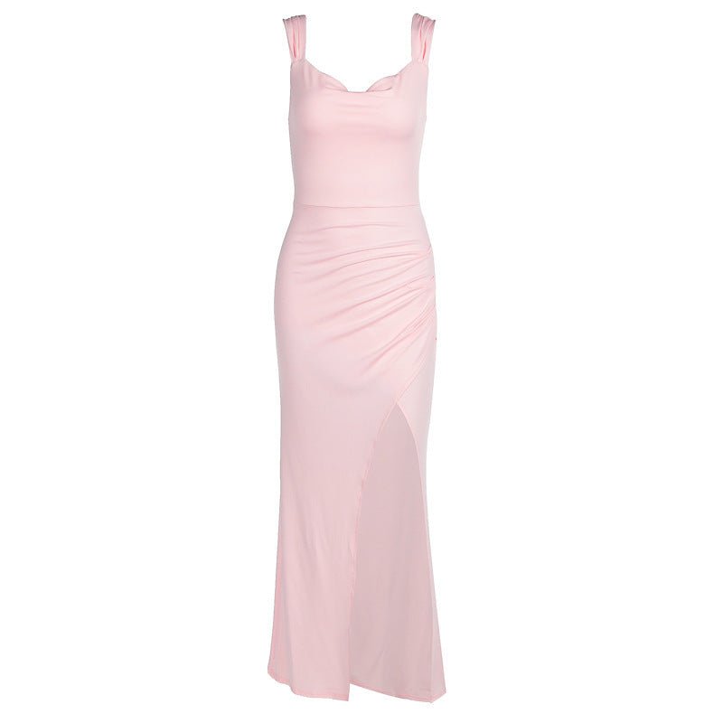Vestido fino sem mangas com fenda e design Italiano - Rios Future Shop
