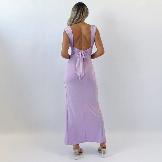 Vestido fino sem mangas com fenda e design Italiano - Rios Future Shop