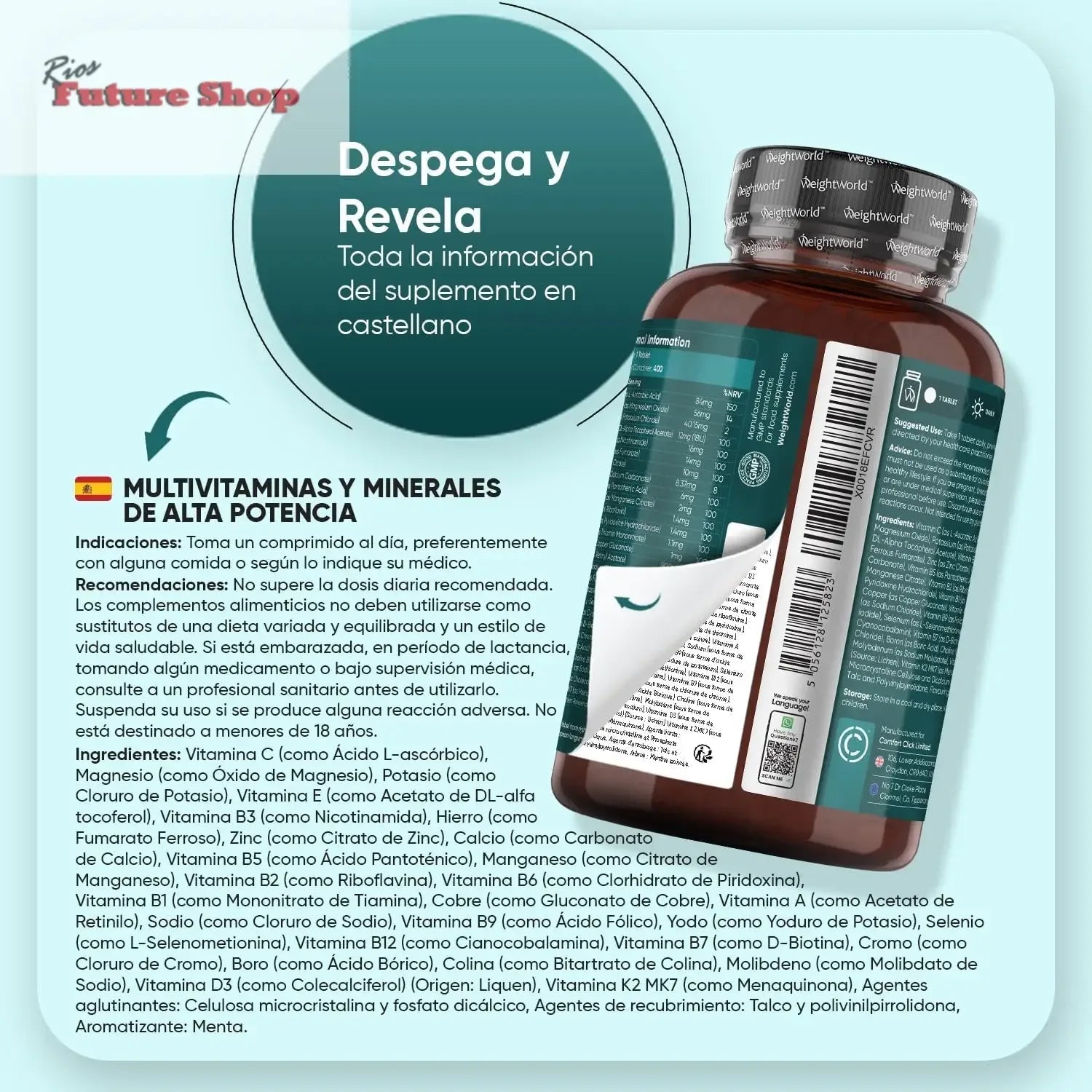 Vibrant Life Multivitamins & Minerals - 400 Vegan Tablets Packed with 27 Essential Nutrients for Optimal Health - Rios Future Shop