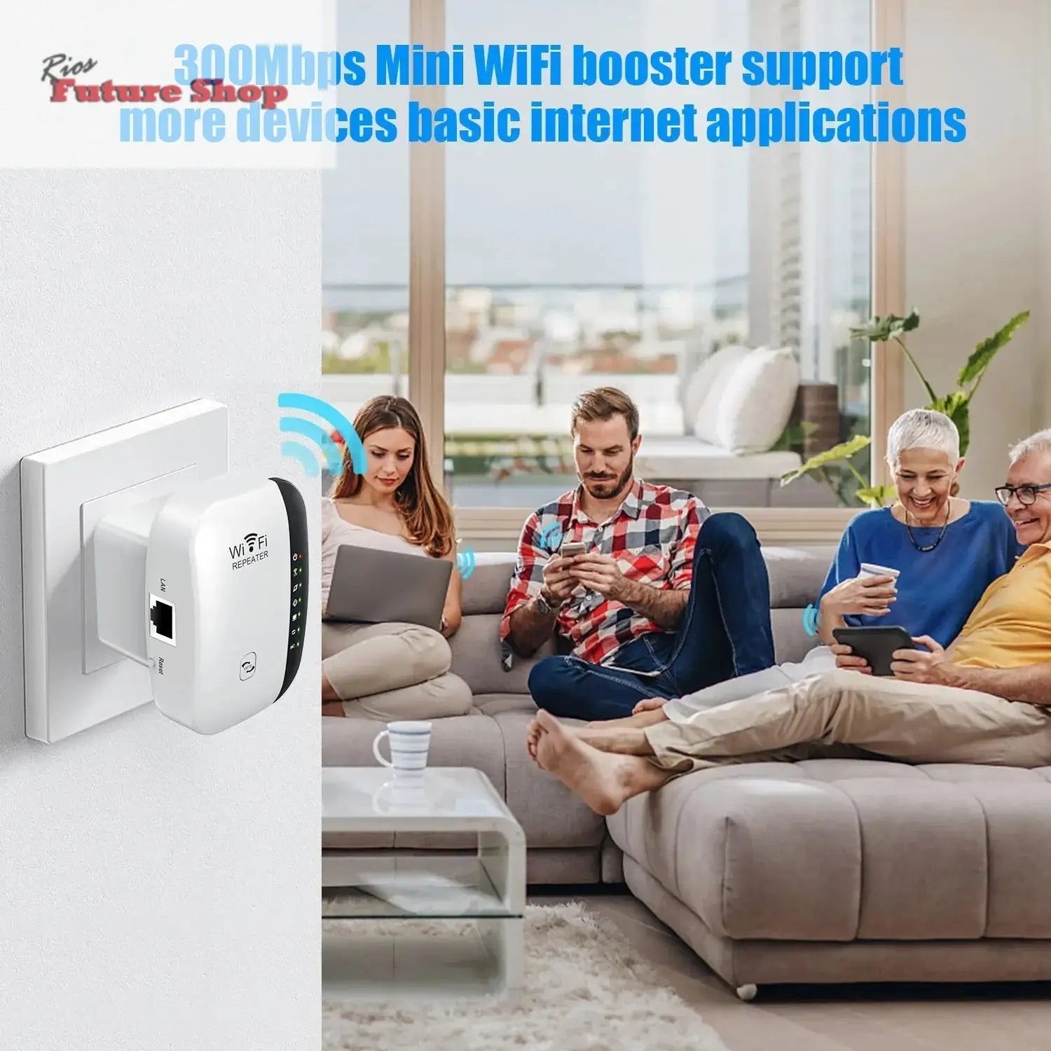 Wireless WiFi Repeater 300Mbps WiFi Extender Amplifier - Rios Future Shop