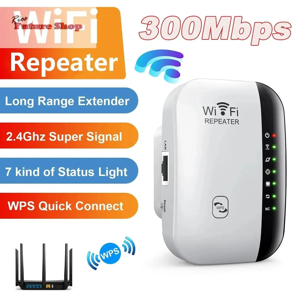 Wireless WiFi Repeater 300Mbps WiFi Extender Amplifier - Rios Future Shop