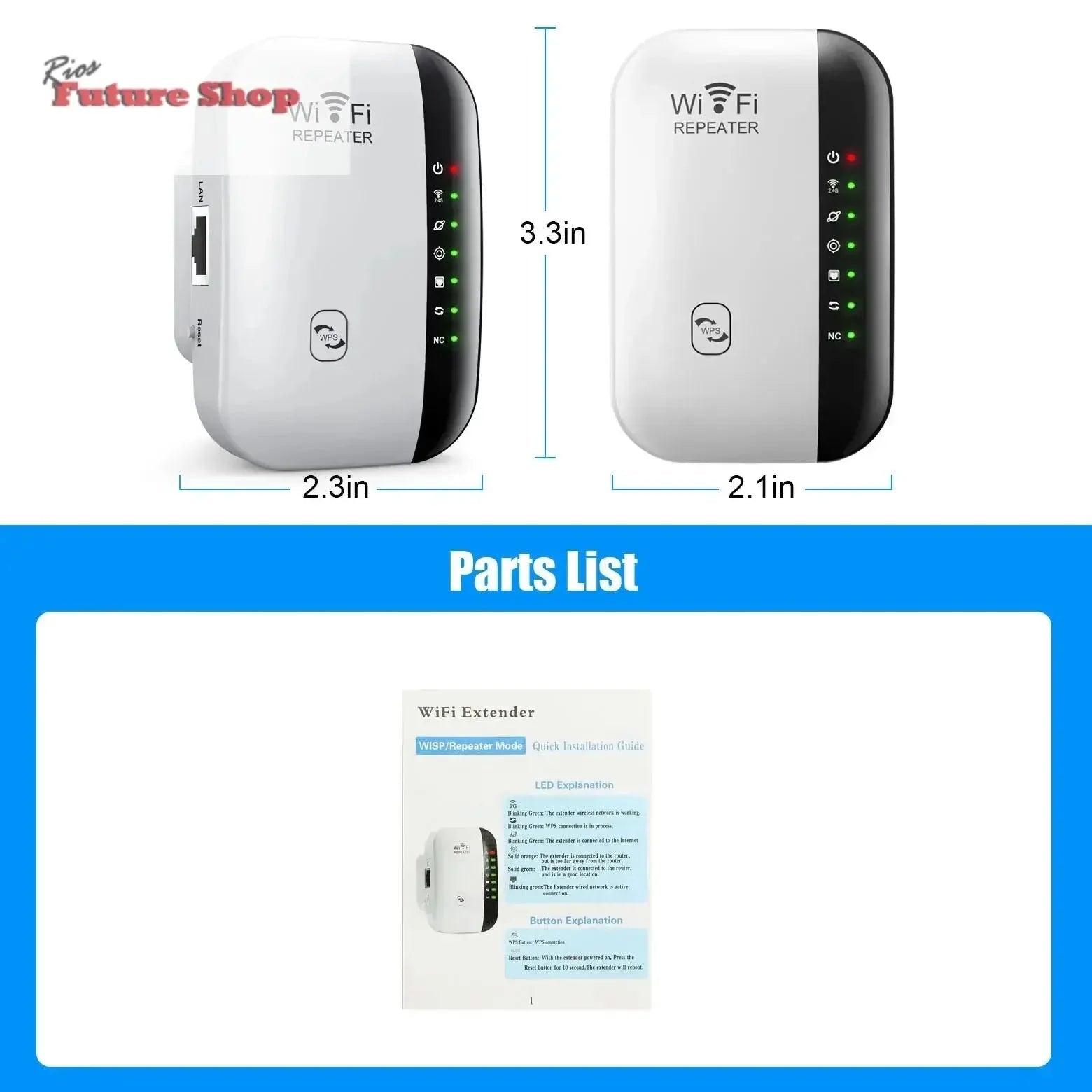 Wireless WiFi Repeater 300Mbps WiFi Extender Amplifier - Rios Future Shop