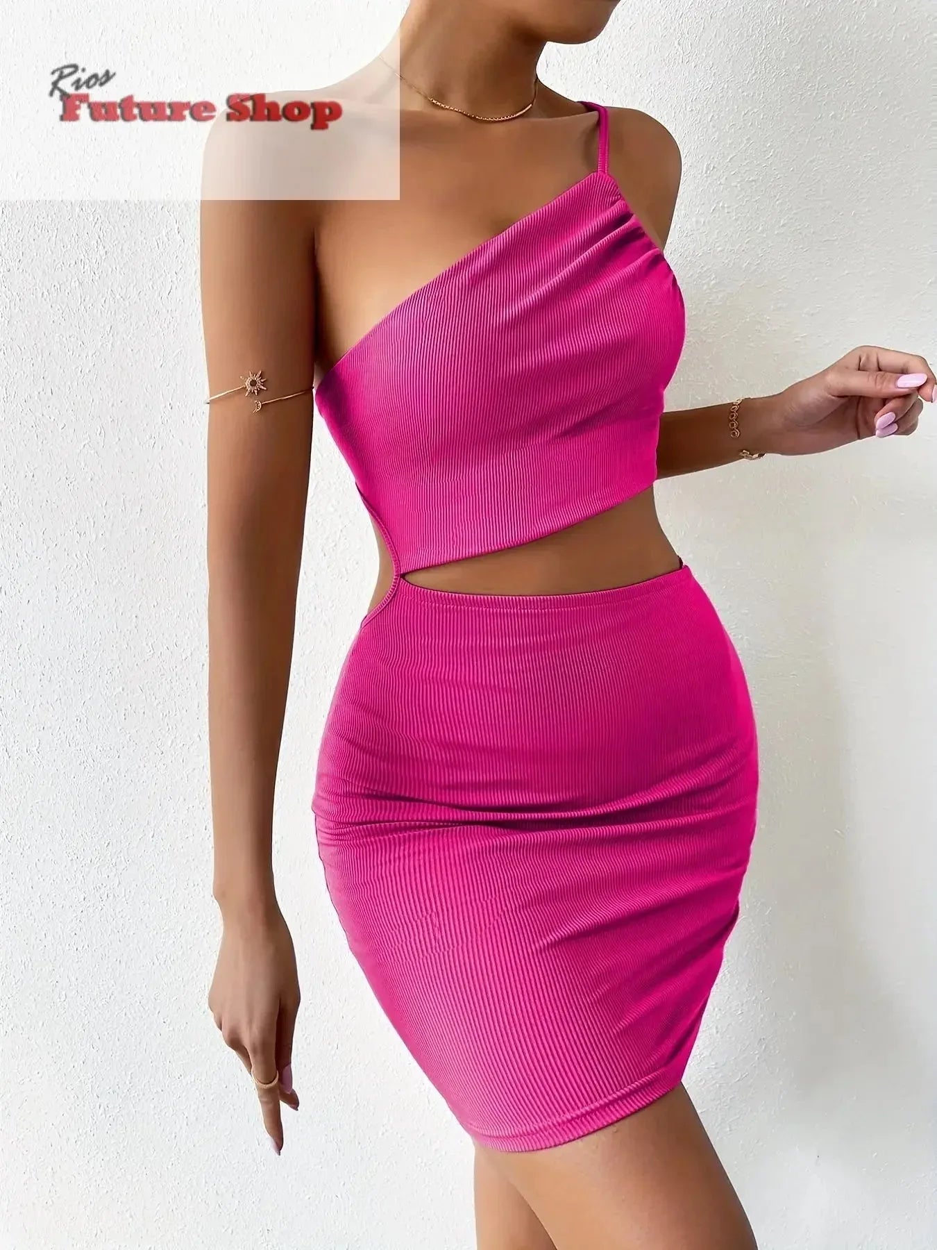 Women's Dresses Solid Sexy Backless One Shoulder - Rios Future Shop