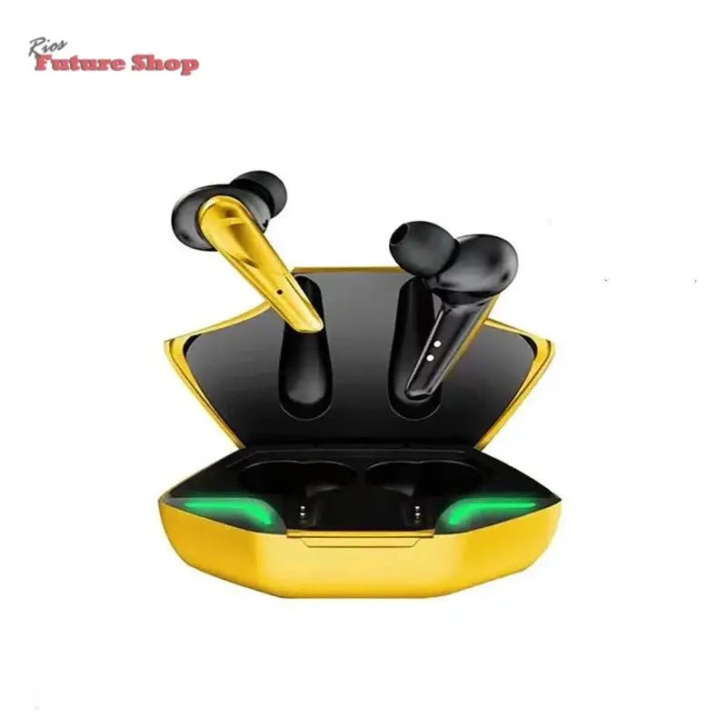 X15 Wireless Gaming Bluetooth Headset TWS 5.0 Stereo Earbuds in charging case.