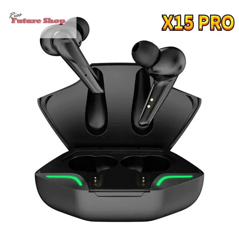 X15 Wireless Gaming Bluetooth Headset TWS 5.0 Stereo Earbuds with Mic and Charging Case.